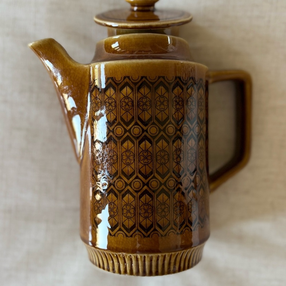 Vintage Brown Ceramic Teapot